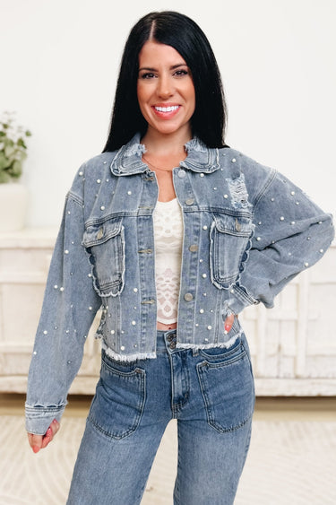 Glitzy Glam Pearl Denim Jacket