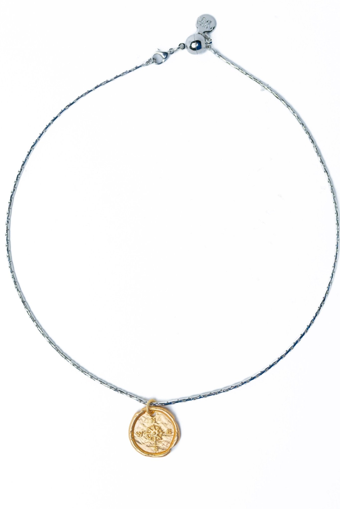 Golden Compass Necklace - Silver Gold - By Alexa Rae