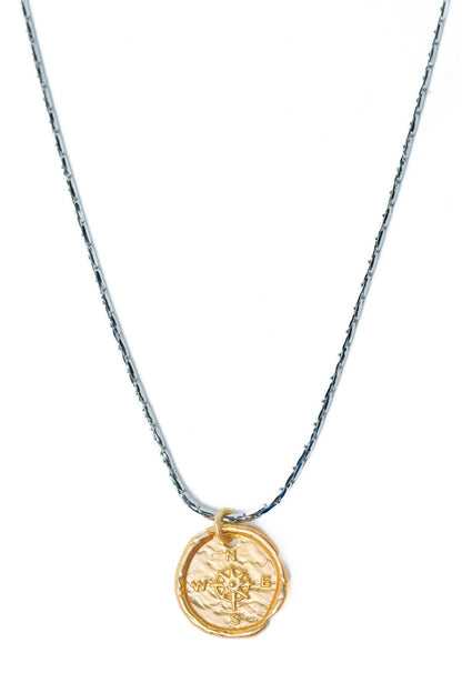 Golden Compass Necklace - Silver Gold - By Alexa Rae