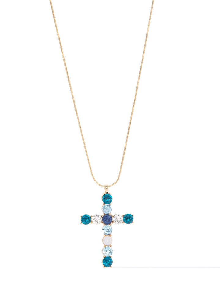 Grace In The Sky Cross Necklace - Aqua Sky - By Alexa Rae