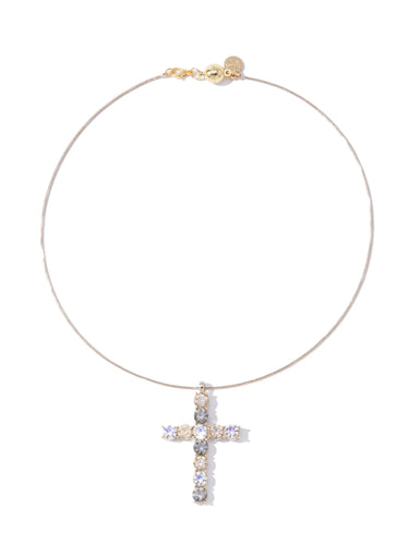 Grace In The Sky Cross Necklace - Linen - By Alexa Rae