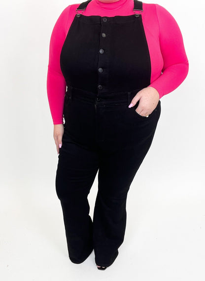 Judy Blue Talk To The Hand High Rise Tummy Control Overalls - Black