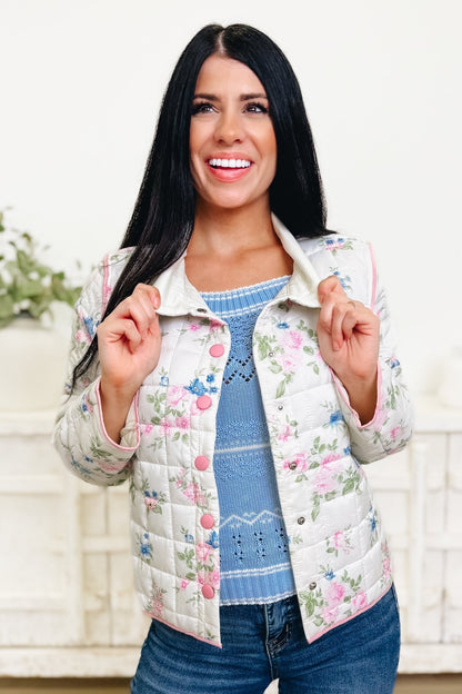 Here To Be Cute Floral Jacket - By Alexa Rae