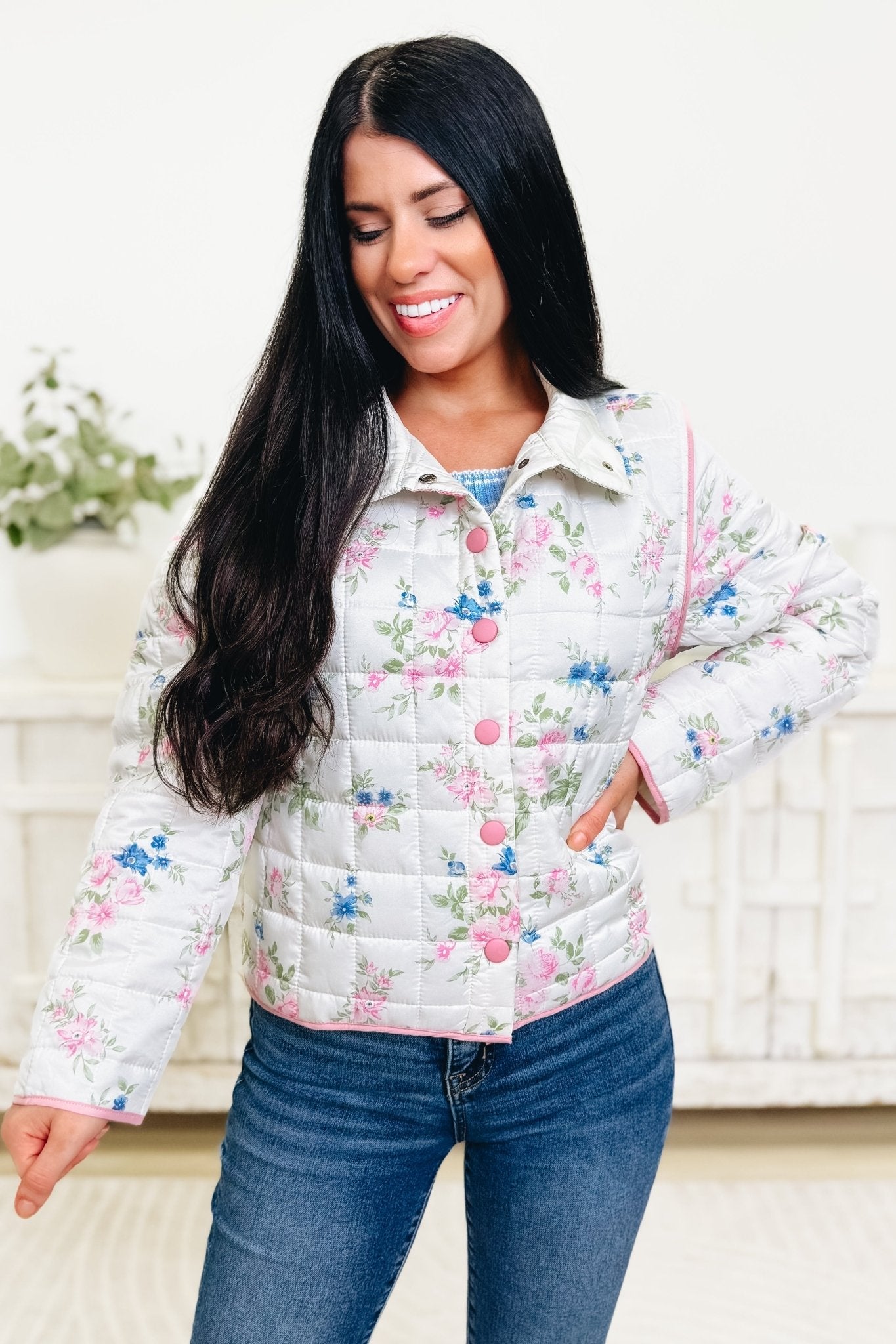 Here To Be Cute Floral Jacket - By Alexa Rae