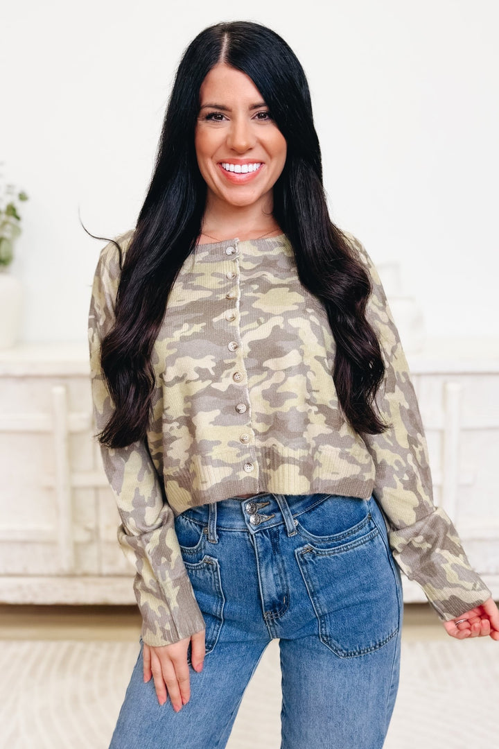Hidden Mirage Camouflage Sweater Cardigan - By Alexa Rae