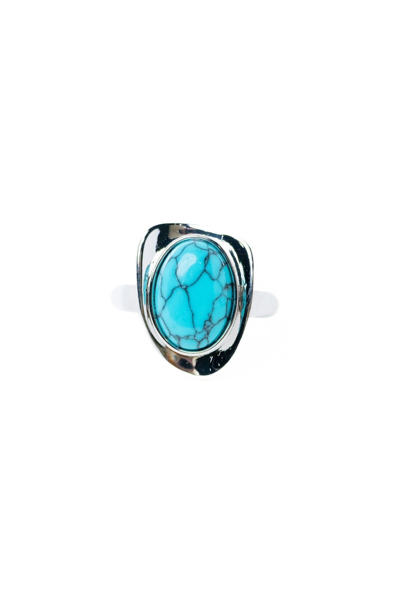 High Moon Ring - Silver Turquoise - By Alexa Rae