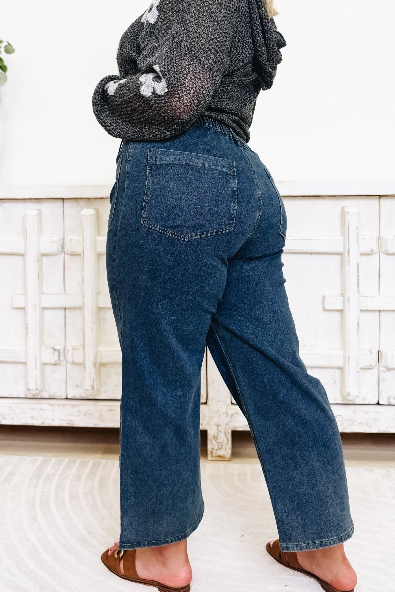 Honest & Up Front Pants - Medium Denim - By Alexa Rae