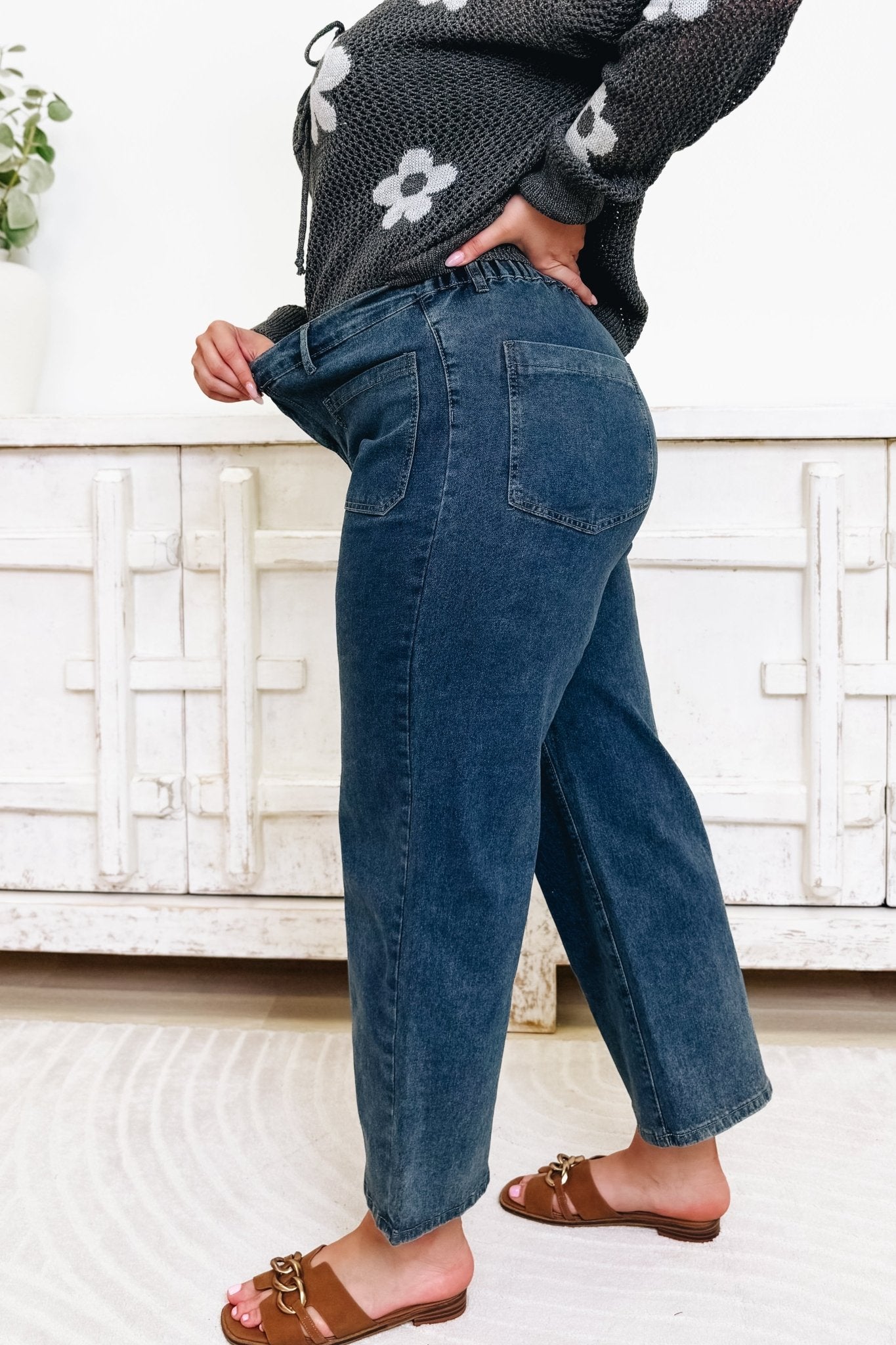 Honest & Up Front Pants - Medium Denim - By Alexa Rae