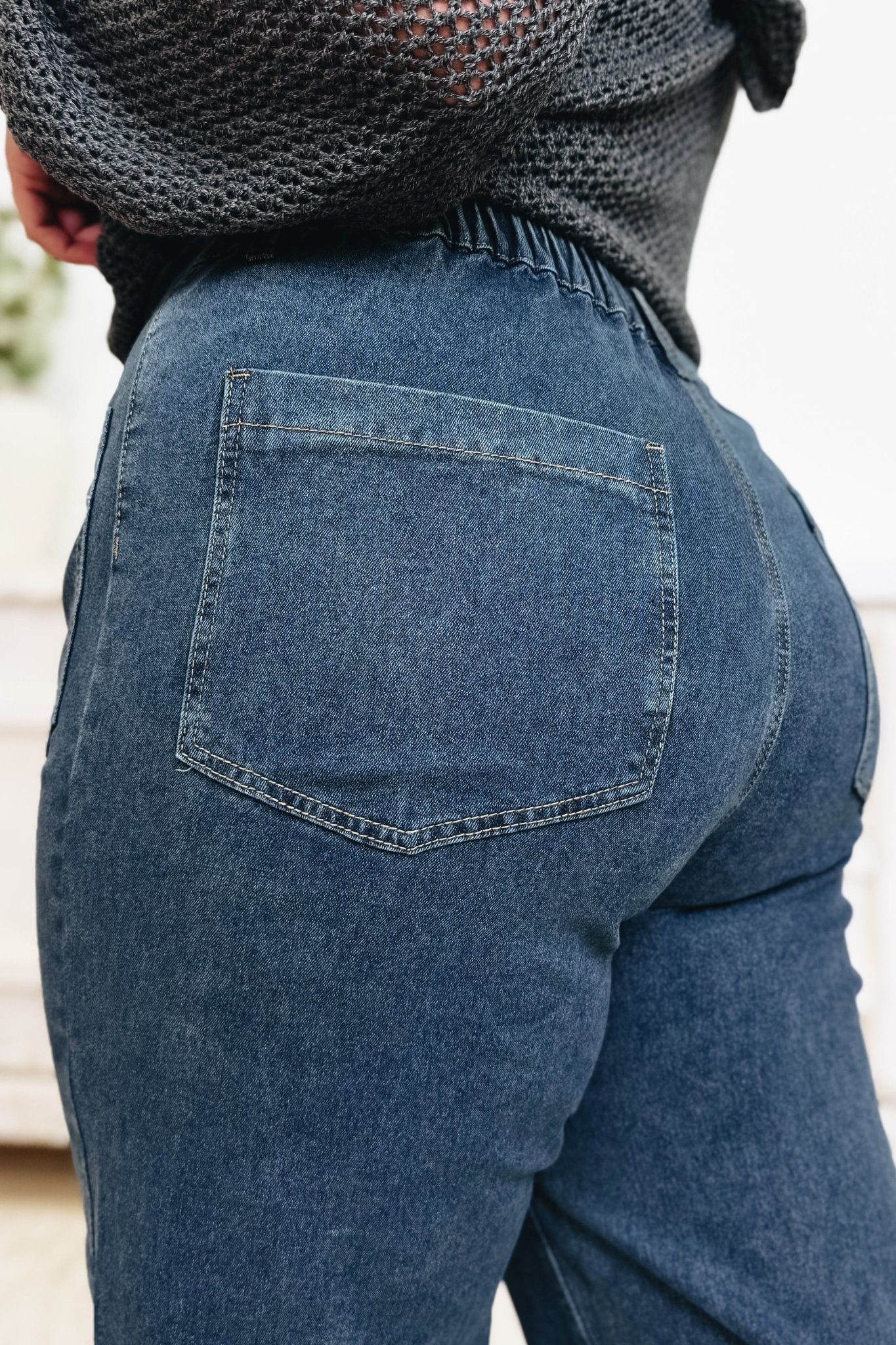 Honest & Up Front Pants - Medium Denim - By Alexa Rae