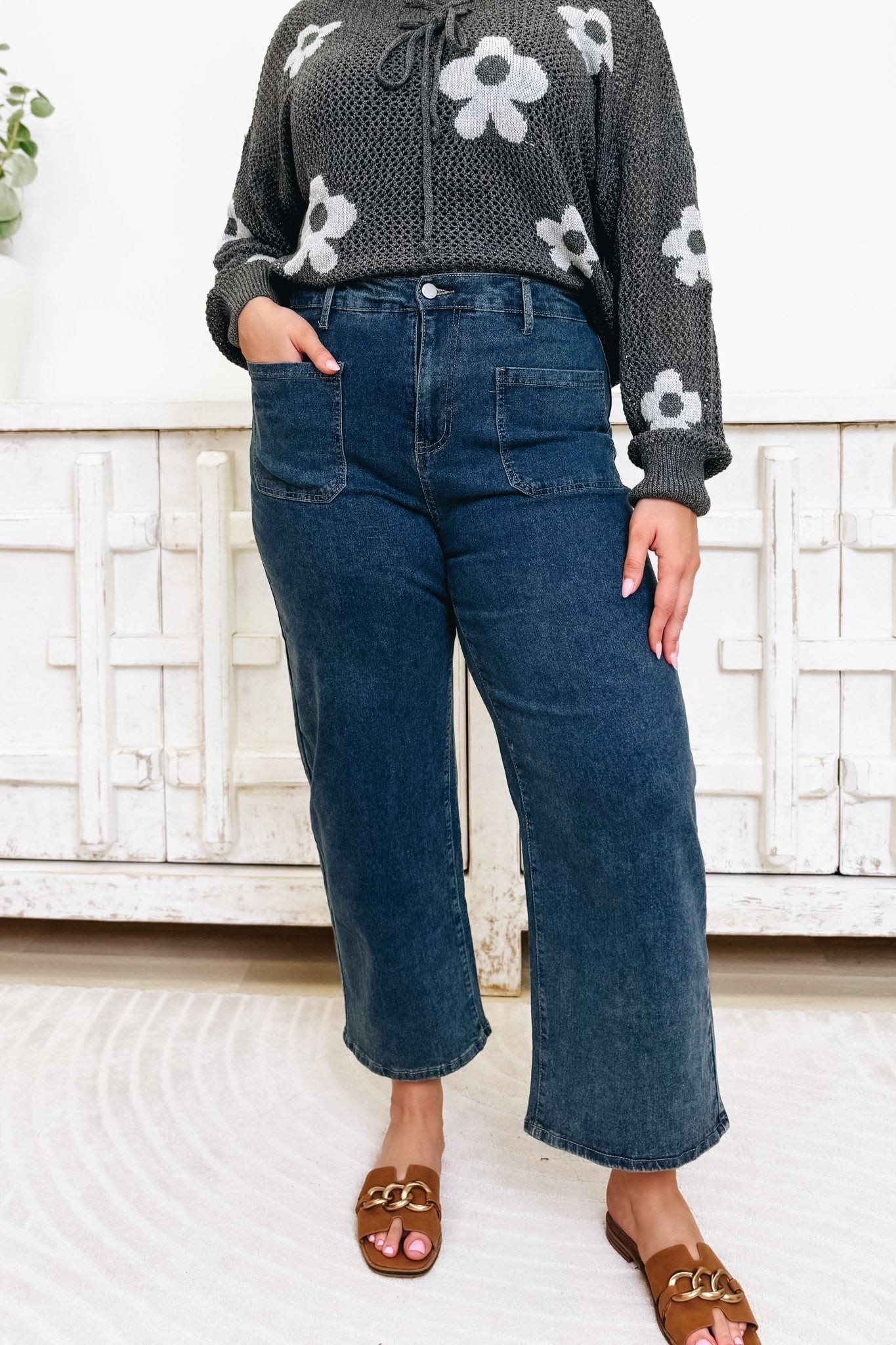Honest & Up Front Pants - Medium Denim - By Alexa Rae