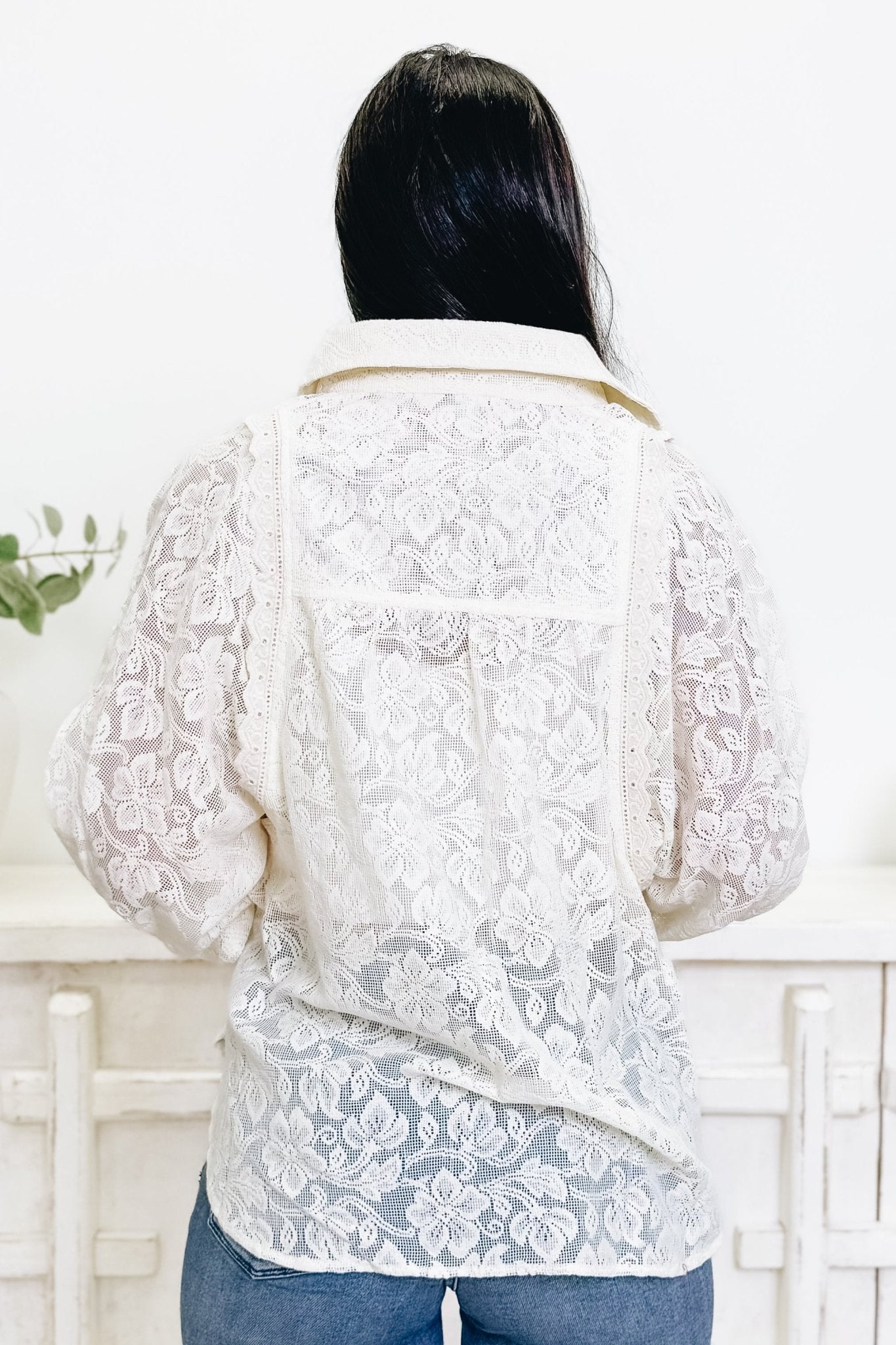 How Perfect Are You Button Down Lace Top - By Alexa Rae