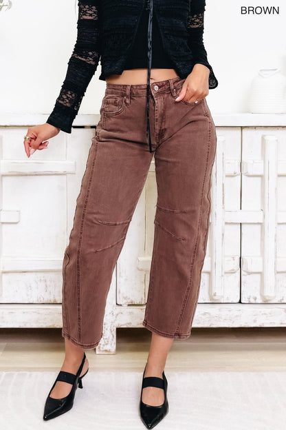 Its A Must By Zenana - Mid Rise Barrel Jeans - 7 Colors! - By Alexa Rae