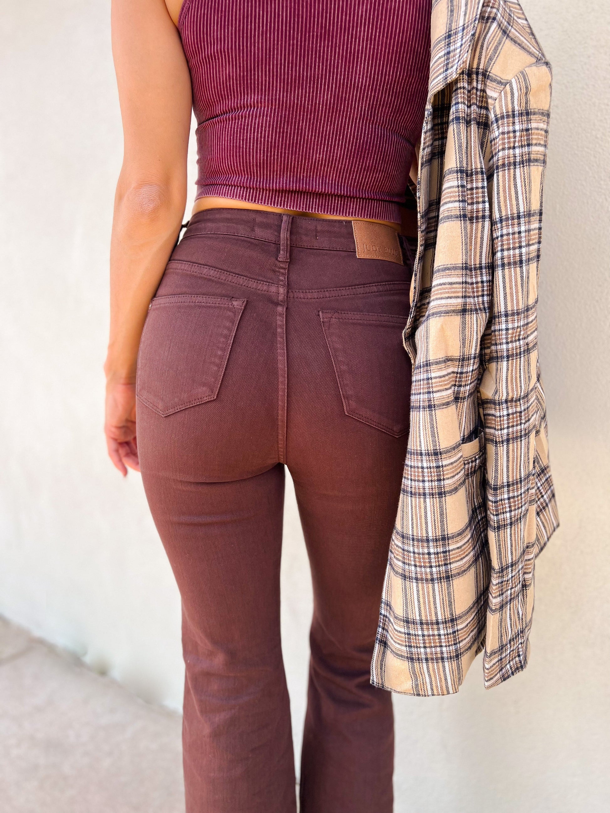 Judy Blue Tummy Control Flare Jeans - Espresso