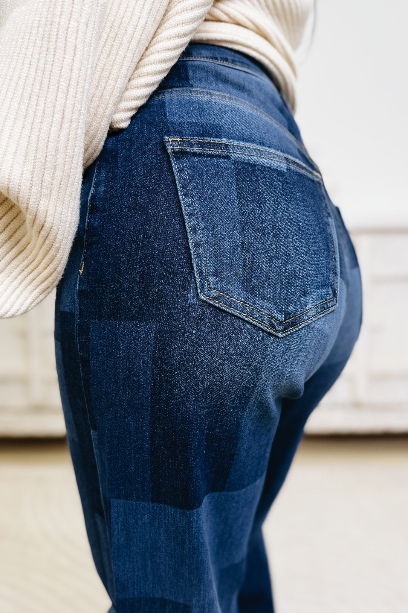 Laser Focused By Anniewear - High Rise Straight Jeans - Dark Denim - By Alexa Rae