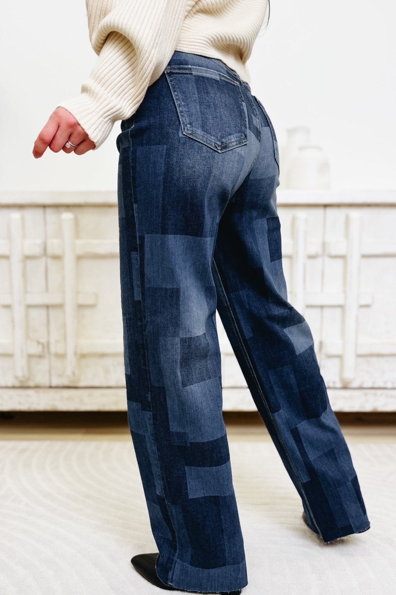 Laser Focused By Anniewear - High Rise Straight Jeans - Dark Denim - By Alexa Rae