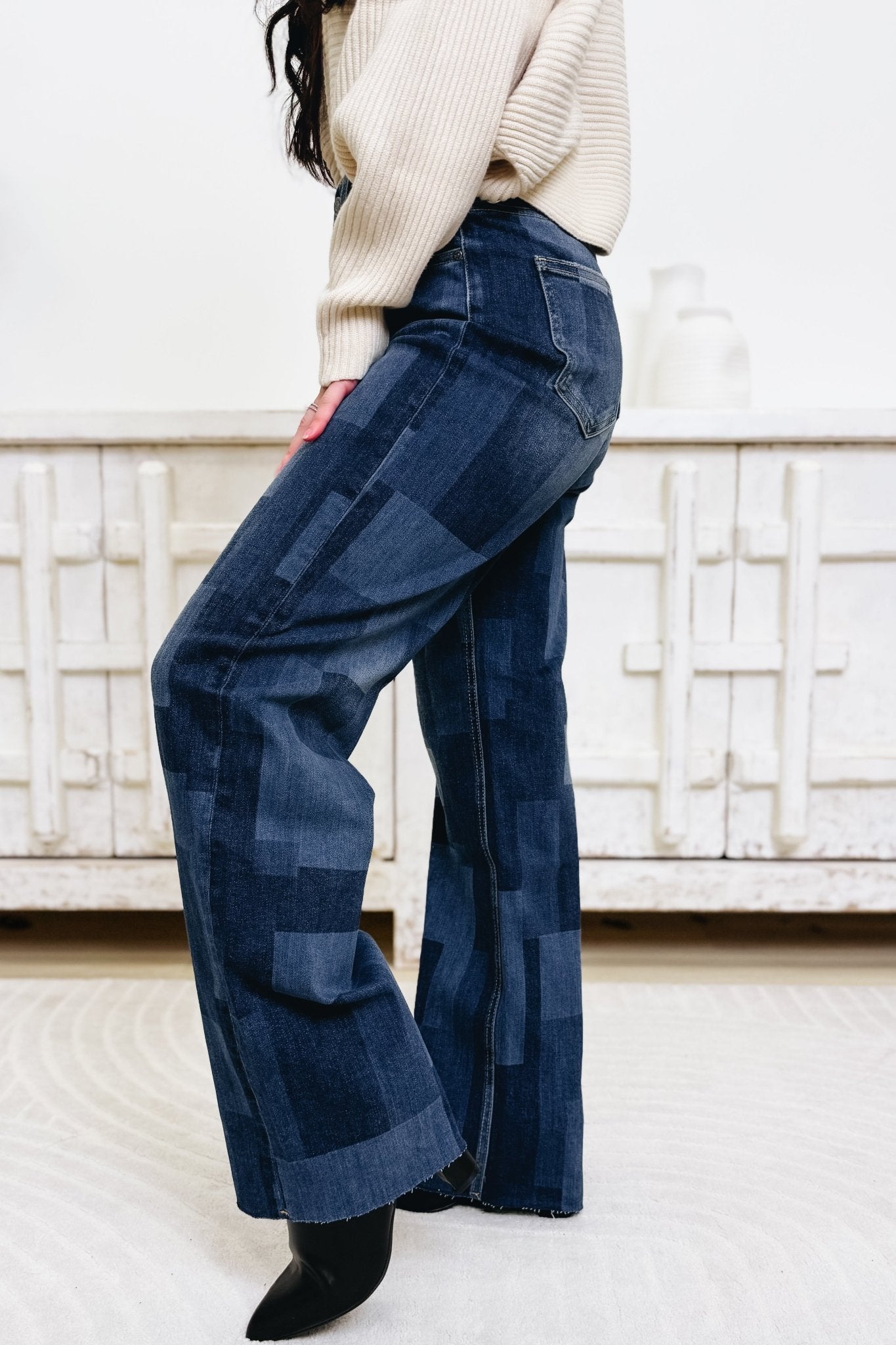 Laser Focused By Anniewear - High Rise Straight Jeans - Dark Denim - By Alexa Rae