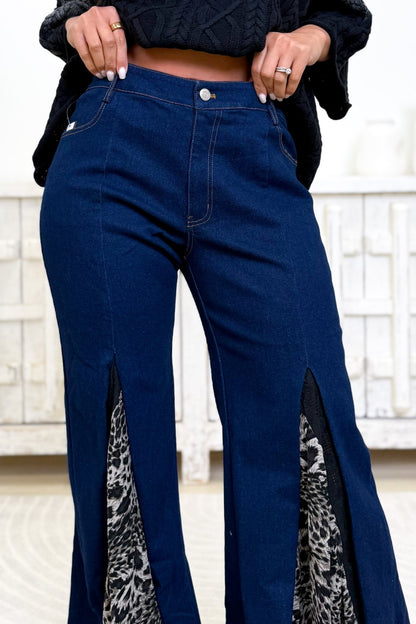 Legs For Days Leopard & Lace Flare Jeans - 2 Colors! - By Alexa Rae