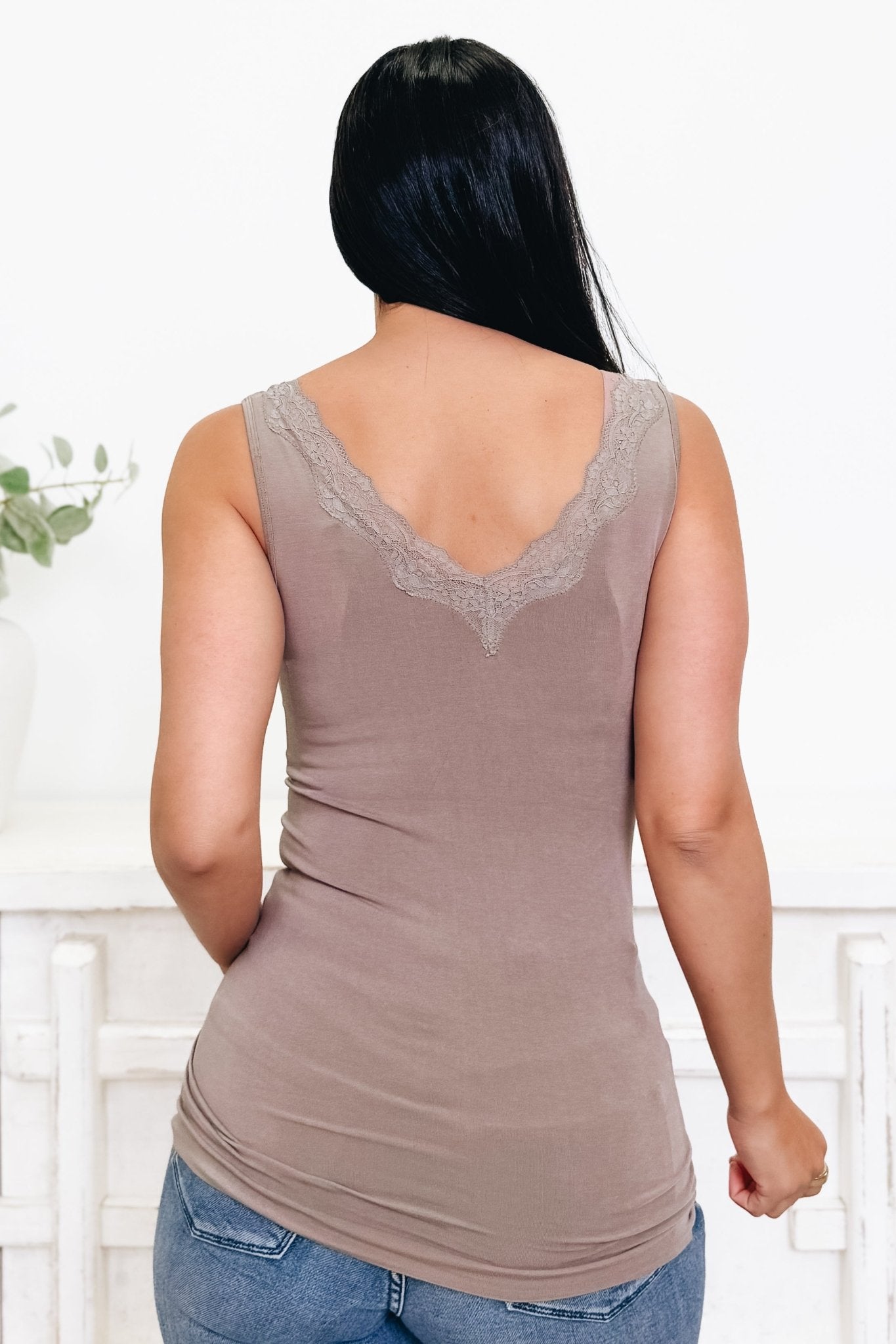 Love Like That Lace Trim V - Neck Tank - 4 Colors! - By Alexa Rae