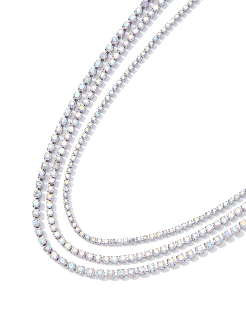 Love Stitch Necklace - Metallic Platinum AB - By Alexa Rae