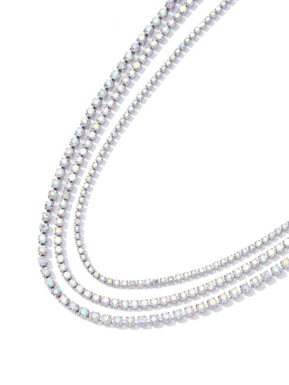 Love Stitch Necklace - Metallic Platinum AB - By Alexa Rae