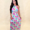 Floral Painted Cut Out Dress