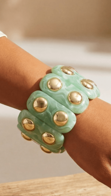 Metallic Studded Marble Bracelet - 2 Colors! - By Alexa Rae