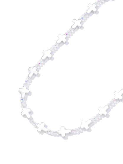 My Shield Necklace - Liquid Metallic Pearl White - By Alexa Rae