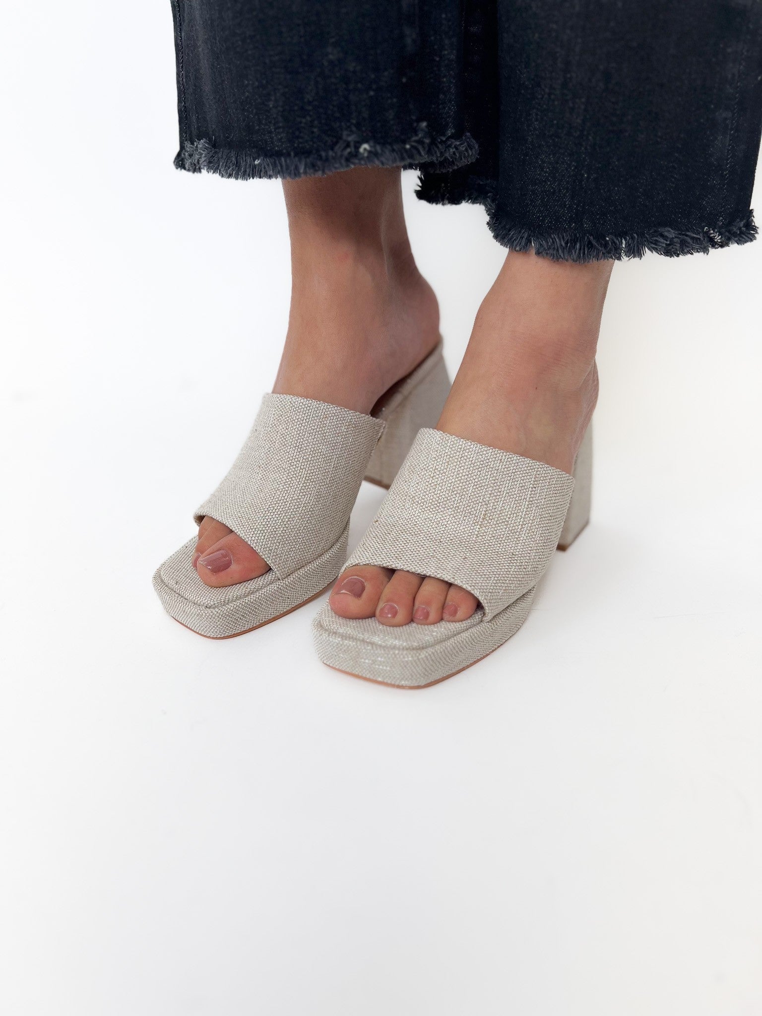 Ccocci Doris Y2K Vibe Platform Heeled Sandals - Natural Silver