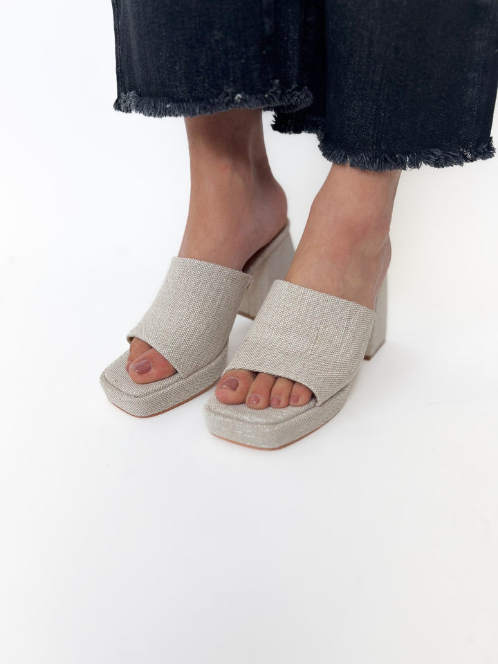 Ccocci Doris Y2K Vibe Platform Heeled Sandals - Natural Silver