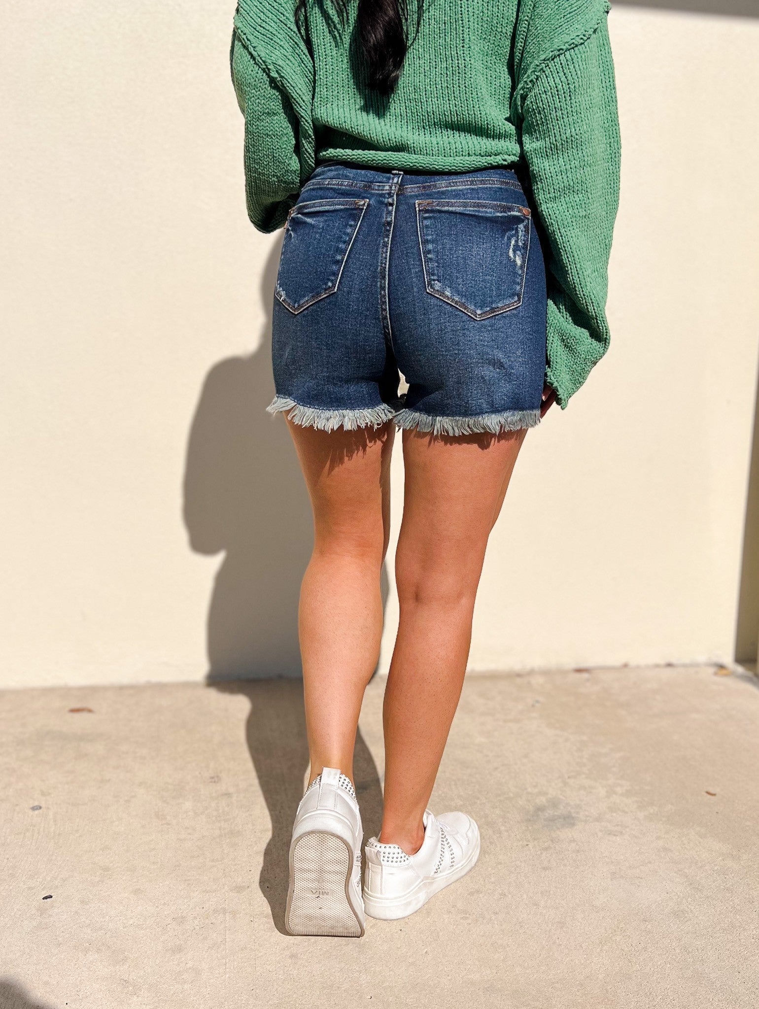 Judy Blue Here Comes The Sun High Rise Rigid Magic Frayed Hem Shorts