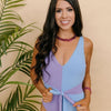 Blue Lilac Ribbed One Piece Swimsuit