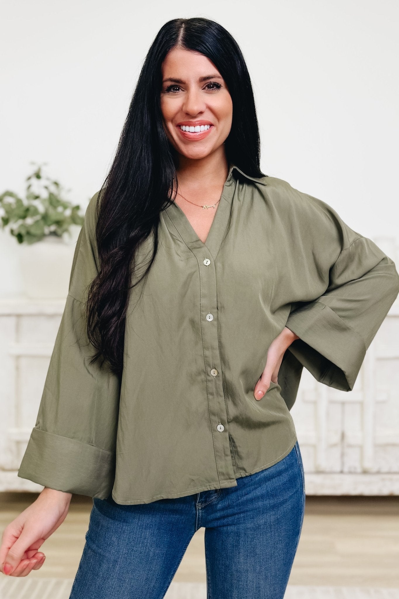 Natural Beauty Button Down Top - 2 Colors! - By Alexa Rae