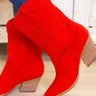 Nicole Western Mid Boots - Red - By Alexa Rae