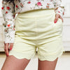 No Rules Romance Scalloped Shorts - Butter Yellow