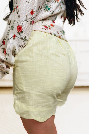 No Rules Romance Scalloped Shorts - Butter Yellow - By Alexa Rae