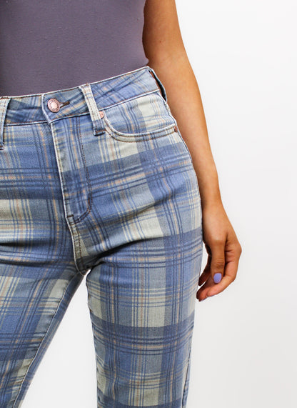 Judy Blue Vintage Plaid Straight Jeans