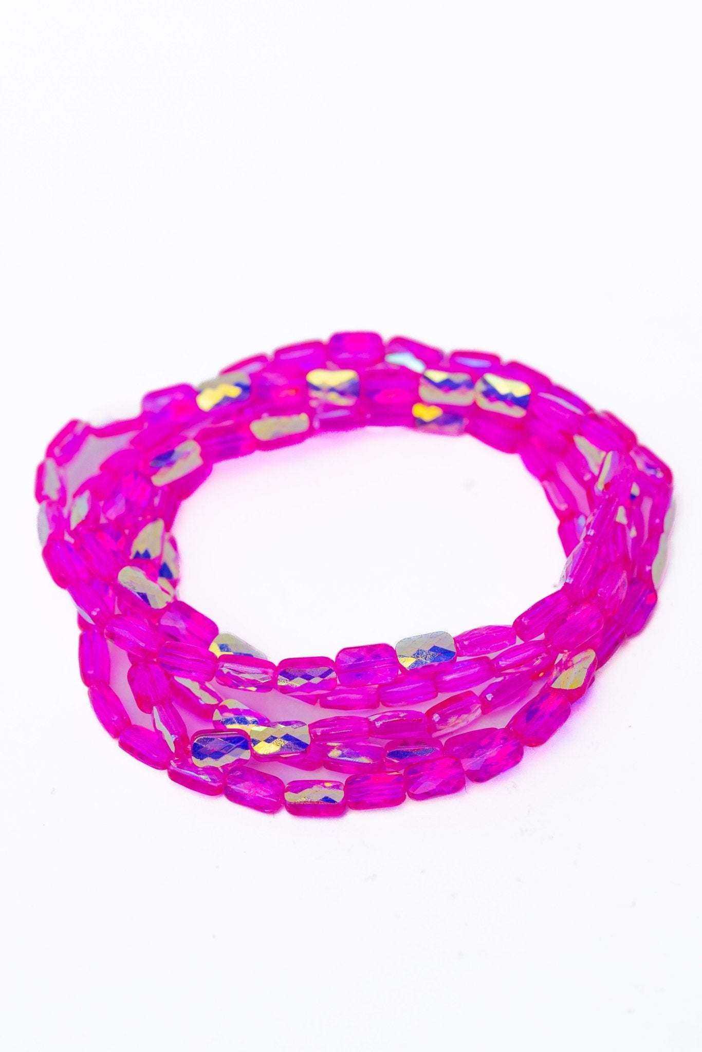 One More Try Bracelet Set - Fuchsia - By Alexa Rae