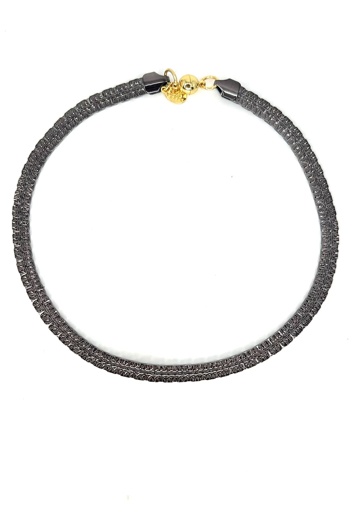 Manhattan Necklace Large - Liquid Metallic Mushroom
