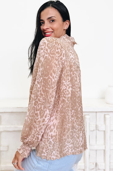 Prowl Around Leopard Button Down Top - By Alexa Rae