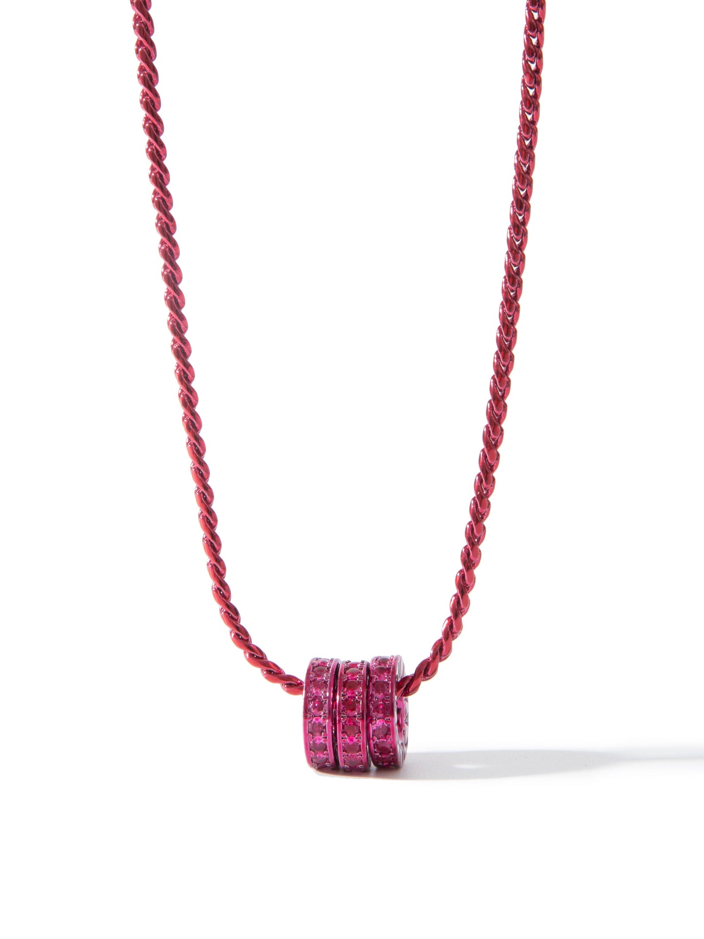 Lucky Girl Necklace - Liquid Metallic Ruby Kiss
