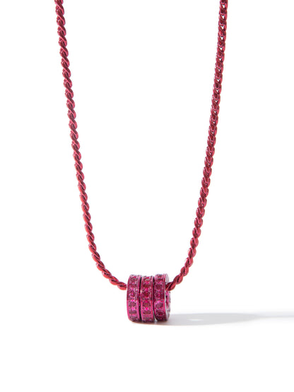 Lucky Girl Necklace - Liquid Metallic Ruby Kiss