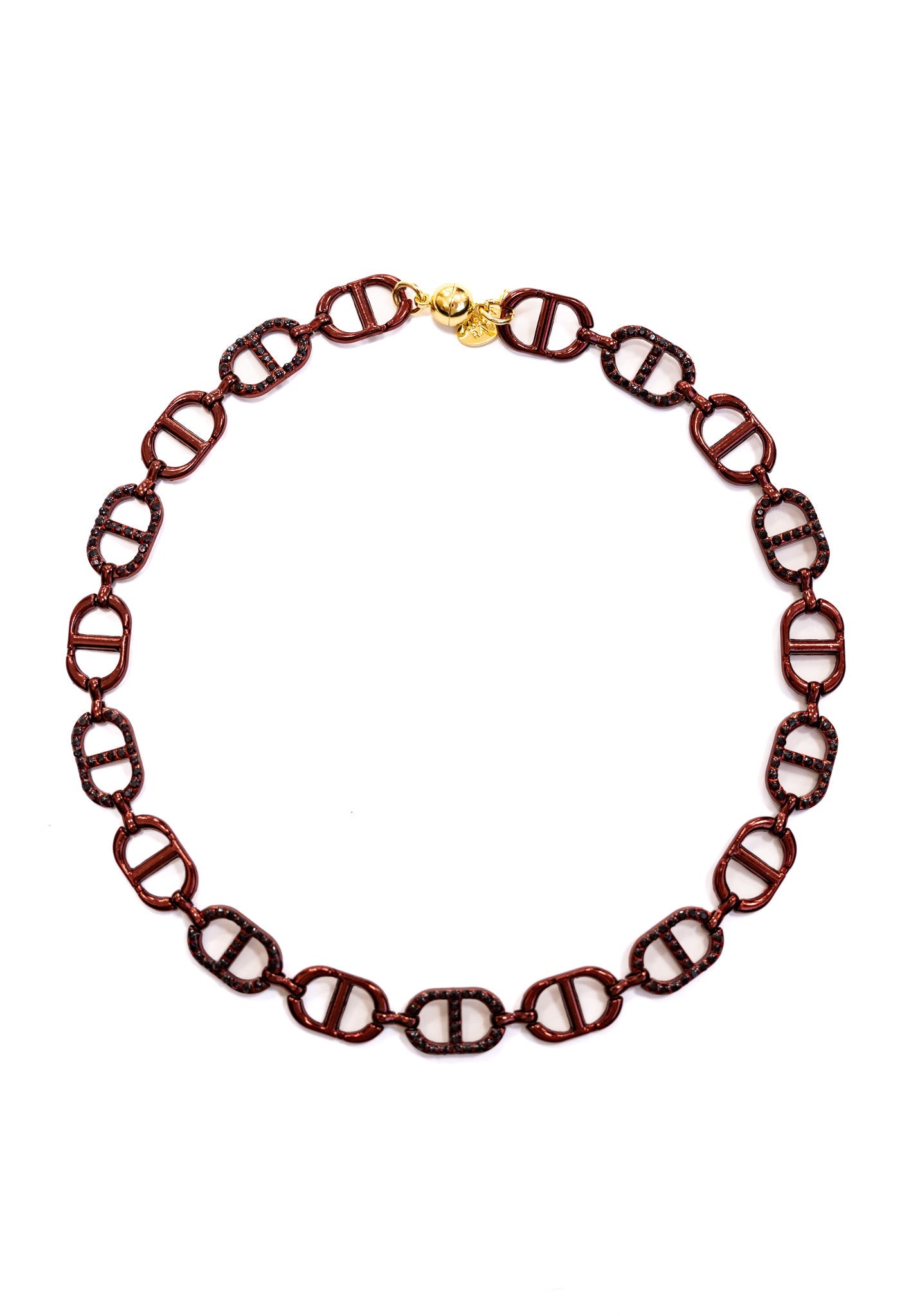 Blank Space Necklace - Liquid Metallic Red Velvet