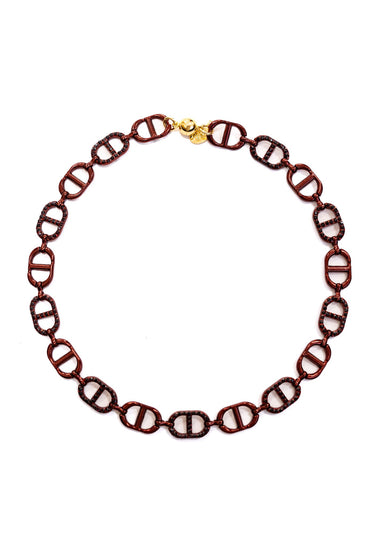 Blank Space Necklace - Liquid Metallic Red Velvet