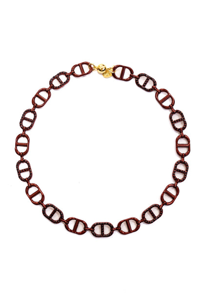 Blank Space Necklace - Liquid Metallic Red Velvet