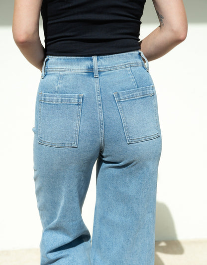 Mica Cropped Wide Leg Jeans - Light Wash