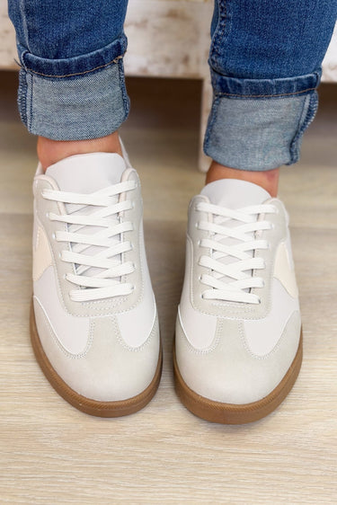 Remus Retro Stripe Sneakers - Beige - By Alexa Rae
