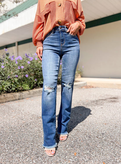 Judy Blue Nashville Hot Frayed Hem Straight Jeans