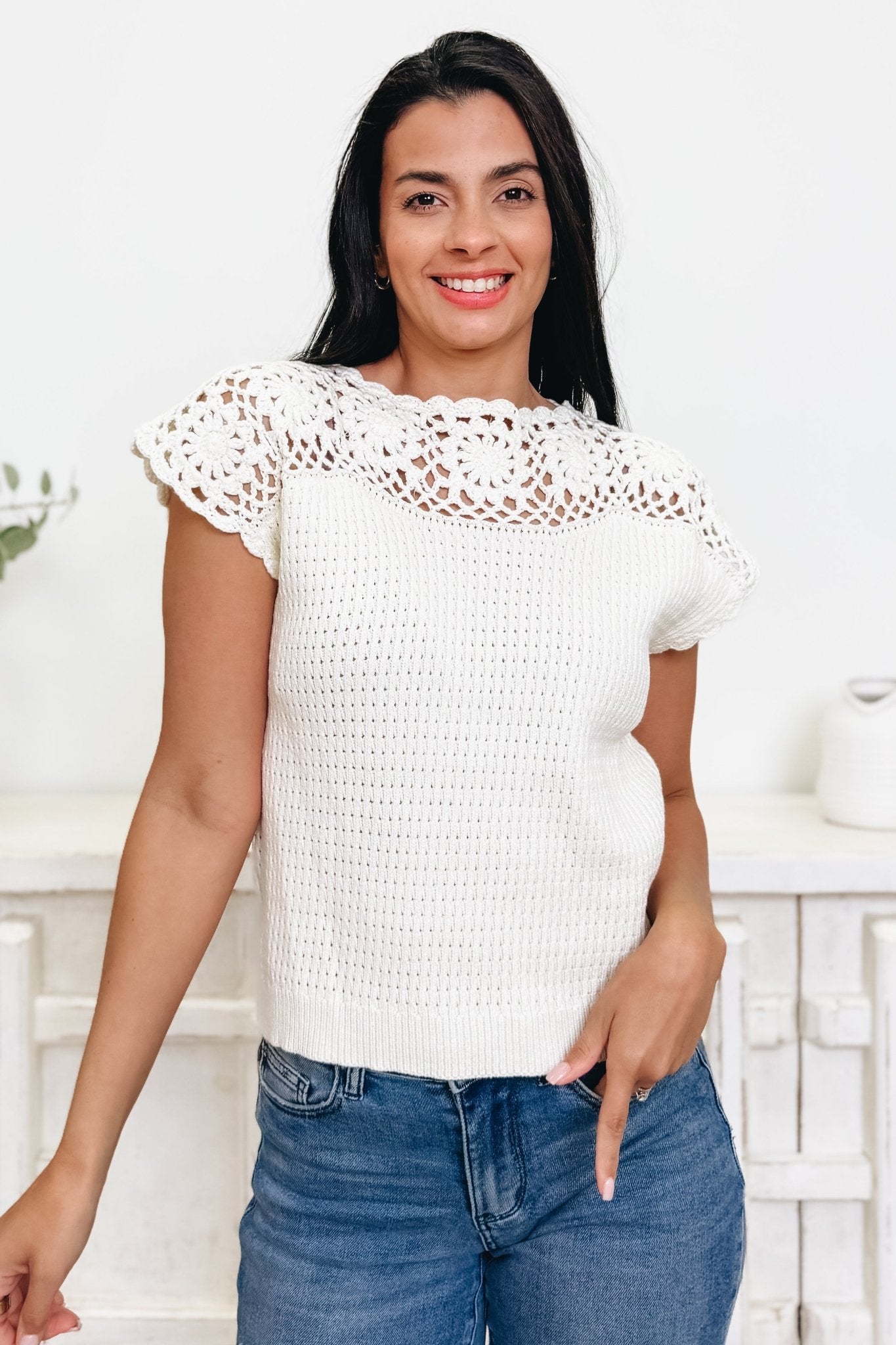 Seasonal Cheer Crochet Sweater Top - By Alexa Rae