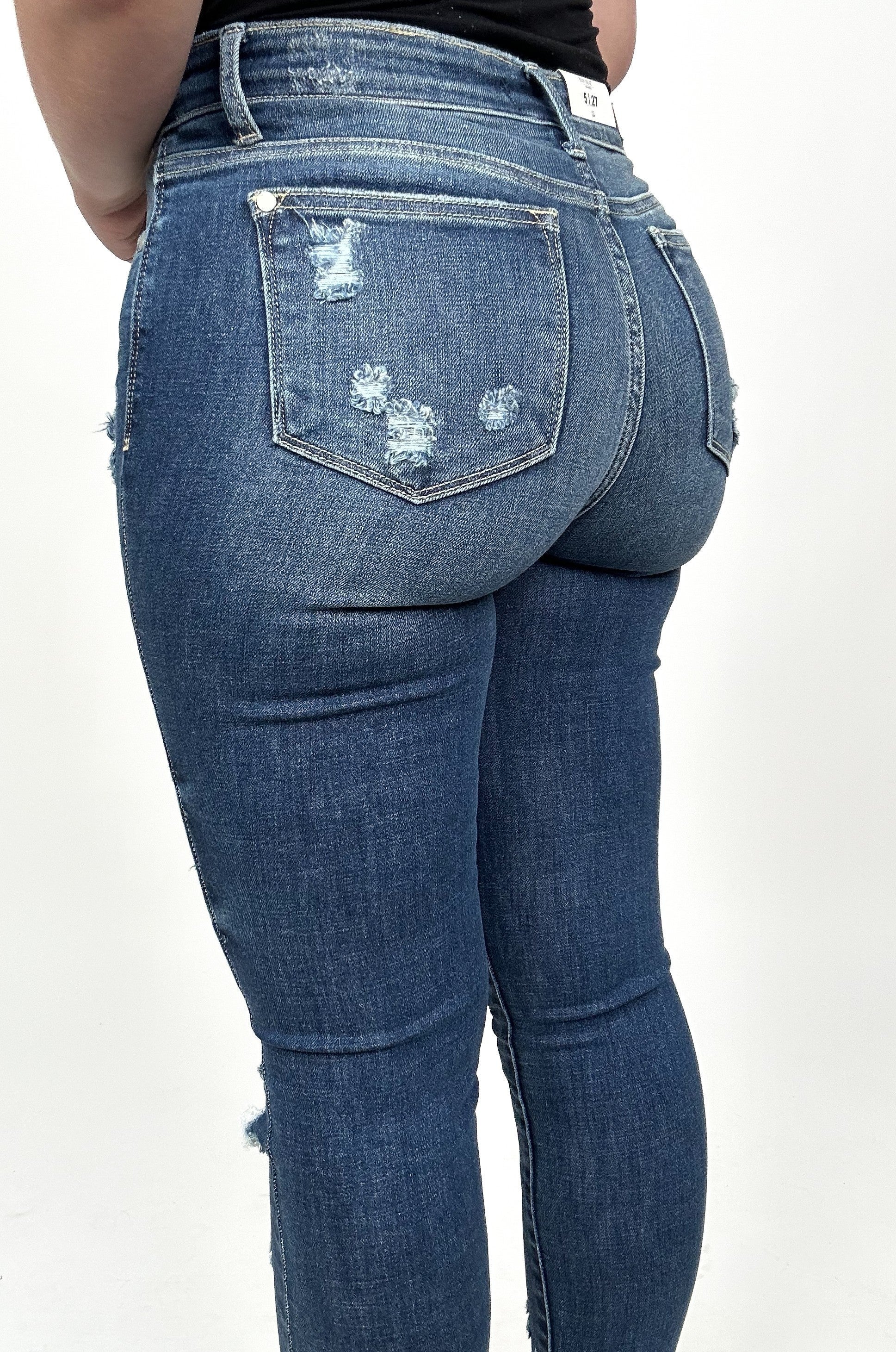 Judy Blue Cotton Candy Mid Rise Destroyed Skinny Jean