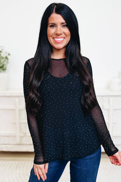 Sheer Sparkly Top - 2 Colors! - By Alexa Rae